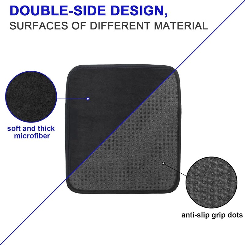 Anglekai 3 Pack Bowling Ball Towels, 10" x 8" Microfiber Bowling Shammy Accessories with Easy-Grip Dots Non-Slip (Black) - Image 3